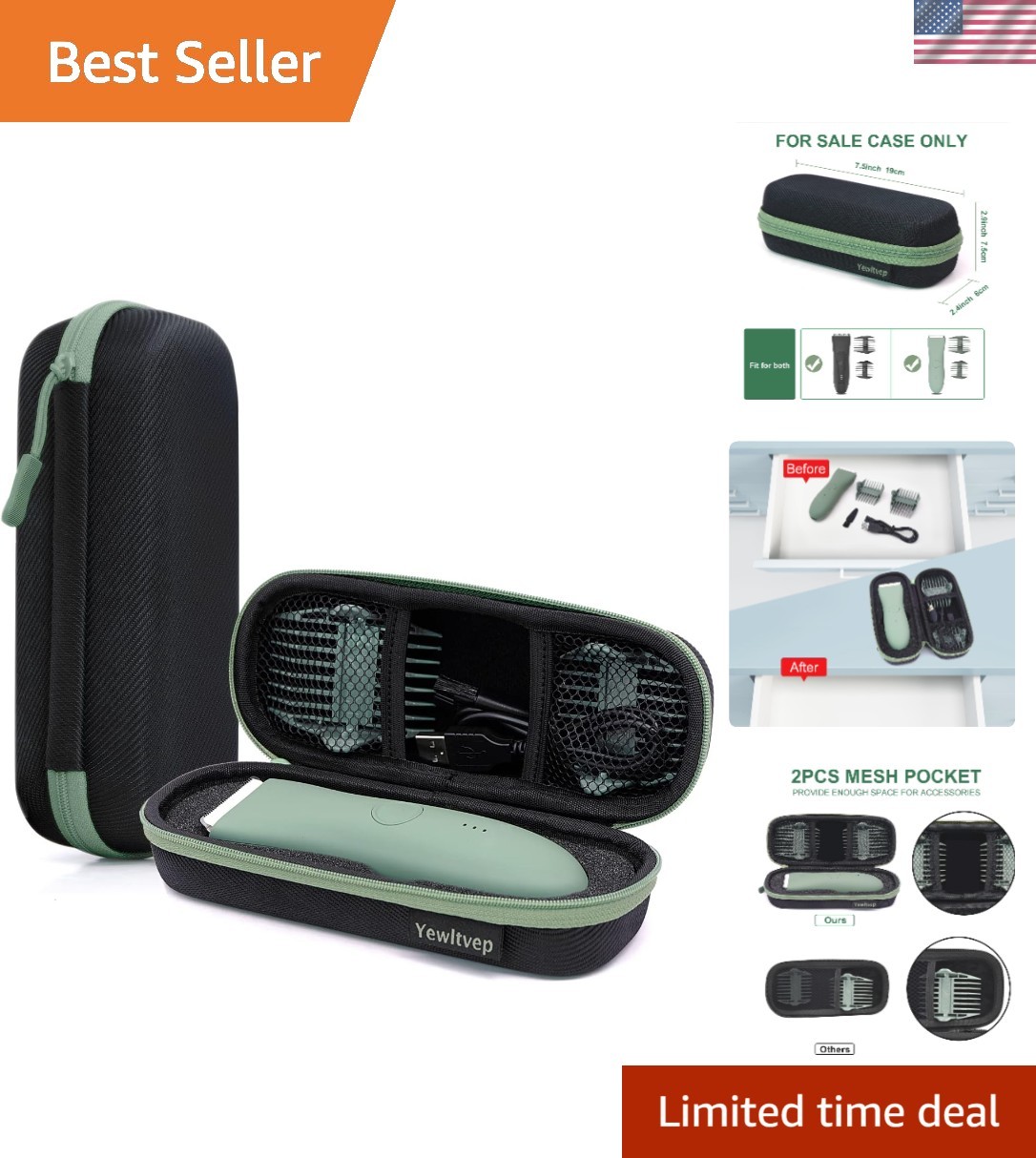 Stylish Hard-Shell Case for MANSPOT Groin Hair Trimmer – Compact & Durable