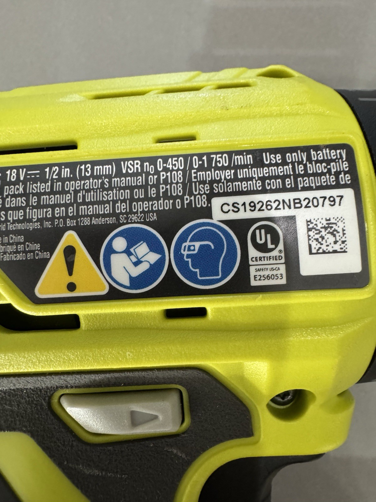 Ryobi P215 18V 2-Speed 1/2 Inch Drill/Driver