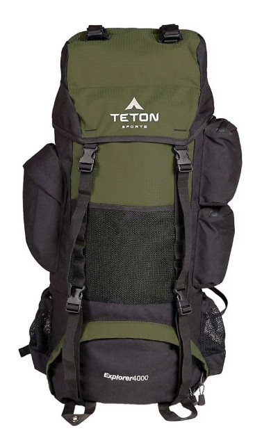 TETON Sports Explorer 4000 Hiking Backpack 65L Padded Lumbar Internal Frame