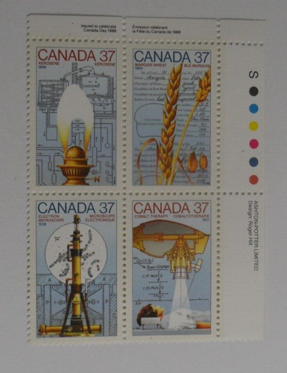 STAMPMART : CANADA 1988 SC#1209a HISTORY SCIENCE & TECHNOLOGY MNH BLOCK SET
