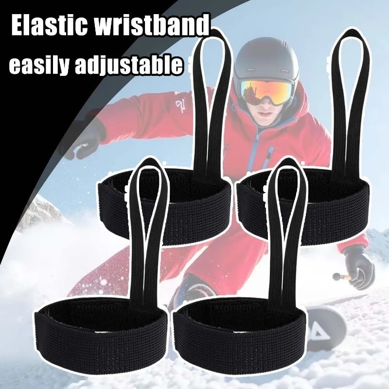 2PCS Ski Glove Wristband Holder Elastic Durable for Winter Skiing Sport Tool