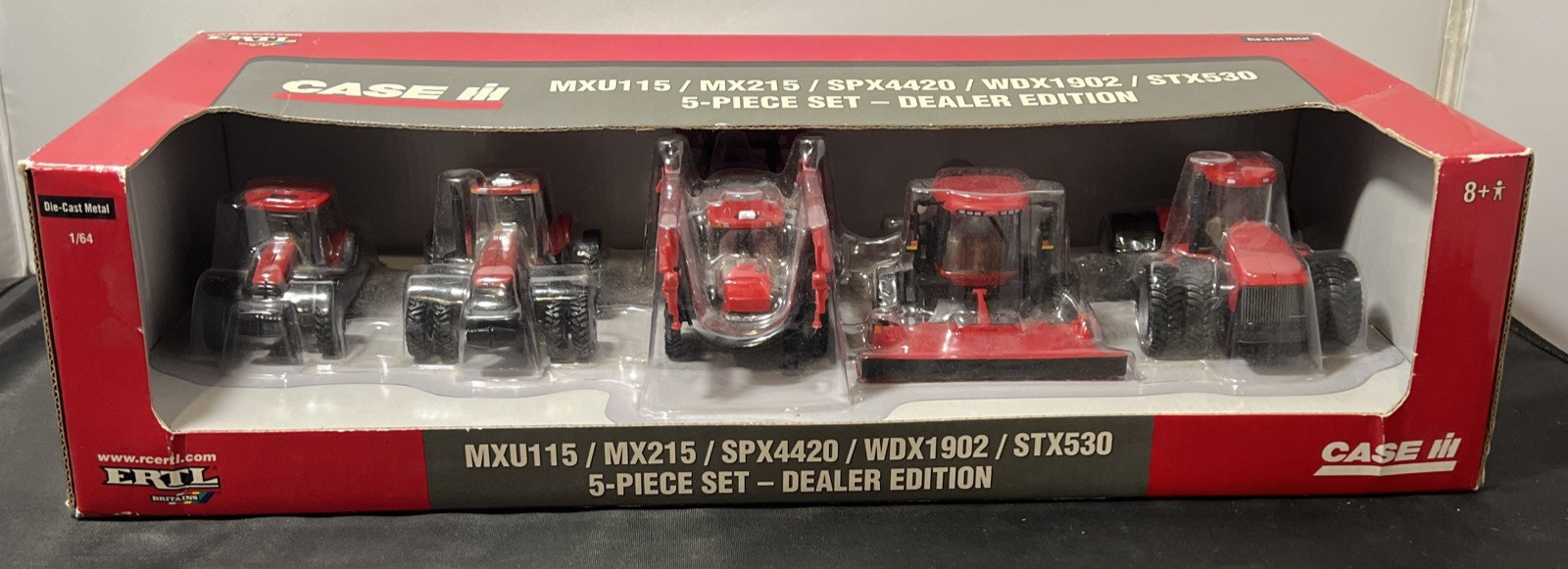 Ertl Case IH DEALER ED 5 Piece SET, MXU115, MX215, SPX4420, WDX1902, STX530 1/64