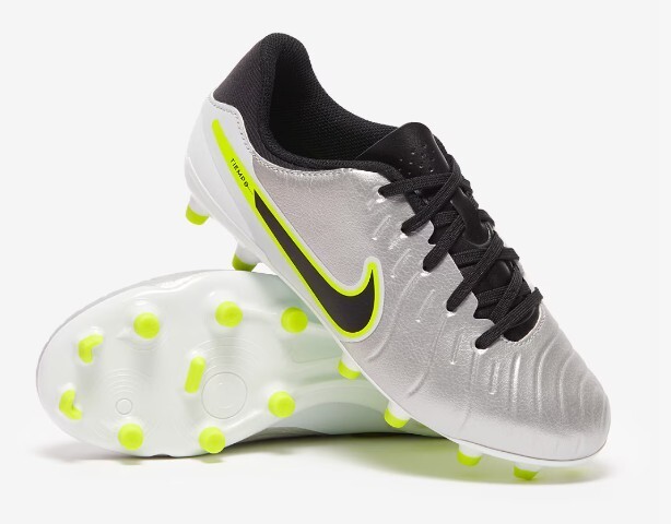 Nike Jr Legend 10 Academy FG MG Metallic Silver Black Volt Size 5.5Y