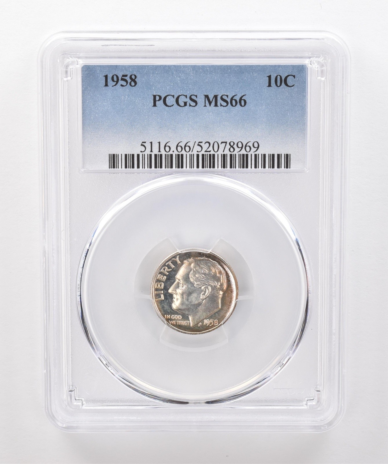 1958 Roosevelt Dime MS66 PCGS Beautiful Tone *1865