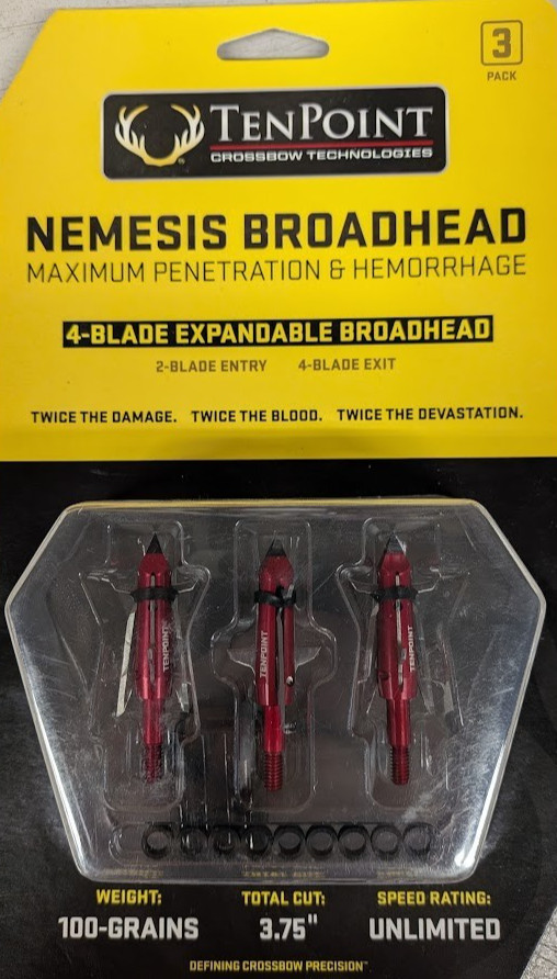 @NEW@ TenPoint Nemesis Crossbow Broadheads! 100 grain 3.75" HEA-804.3