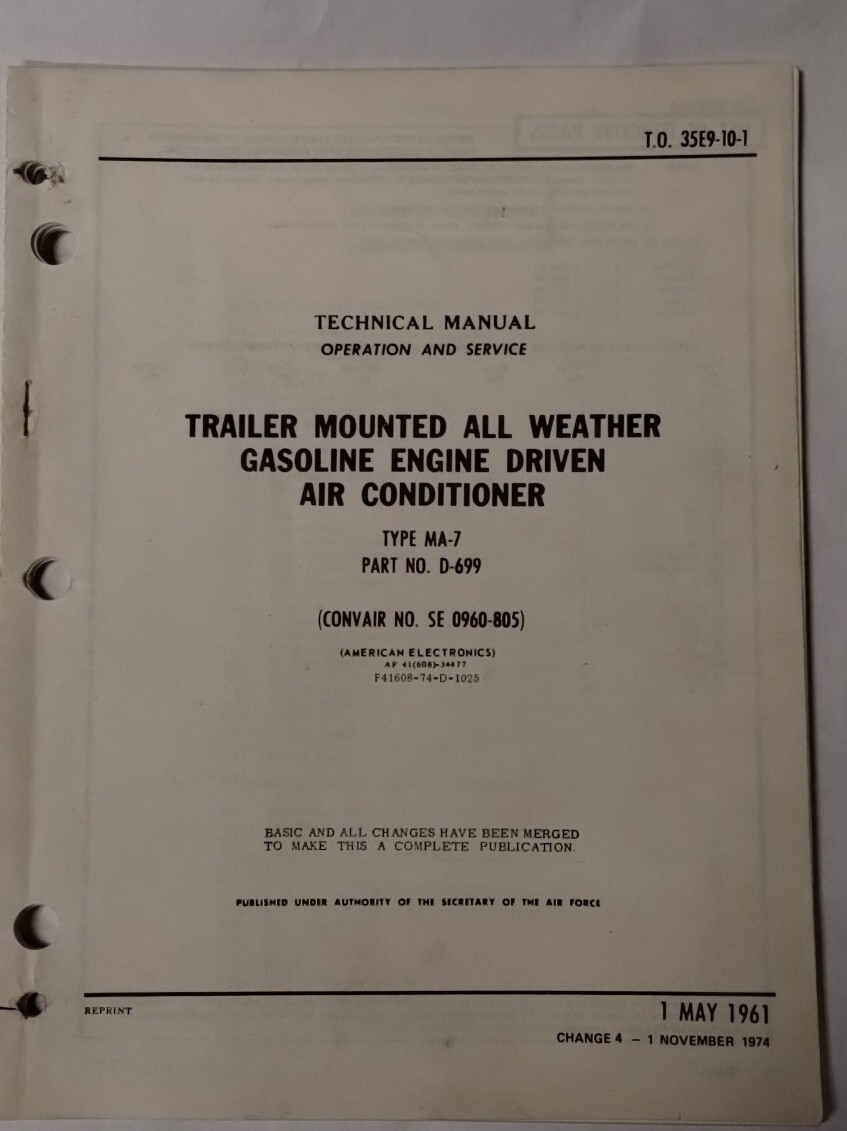 American Electronics Type MA-7 Trailer Mounted All Weather Gasoline Engine Ops