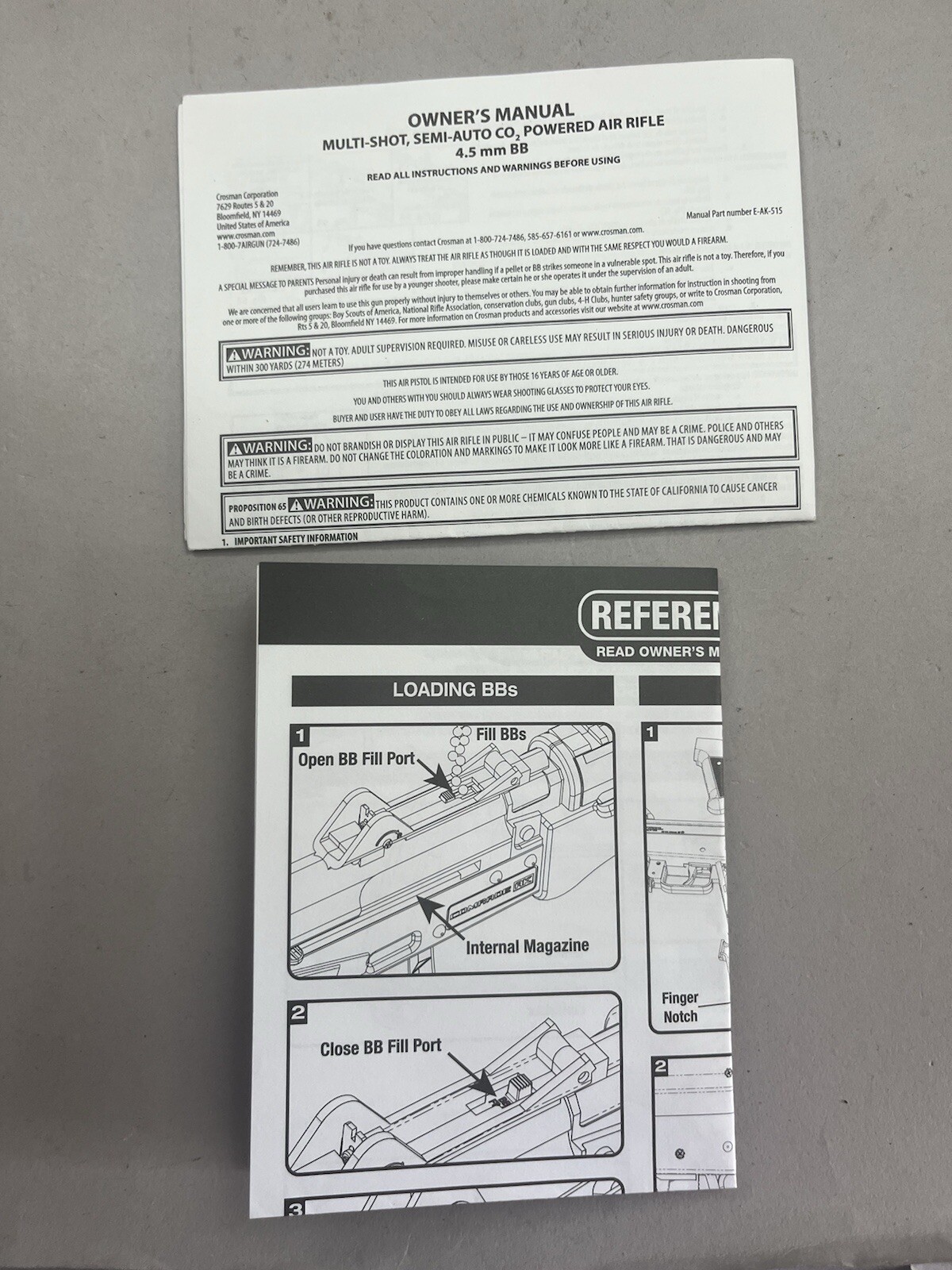 Crosman Comrade AK BB Gun Air Rifle Owner's Manual