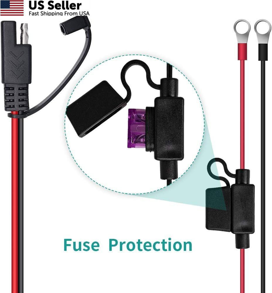 12V / 6V Battery Trickle Charger Maintainer, 1.5A Automatic Smart Float Black