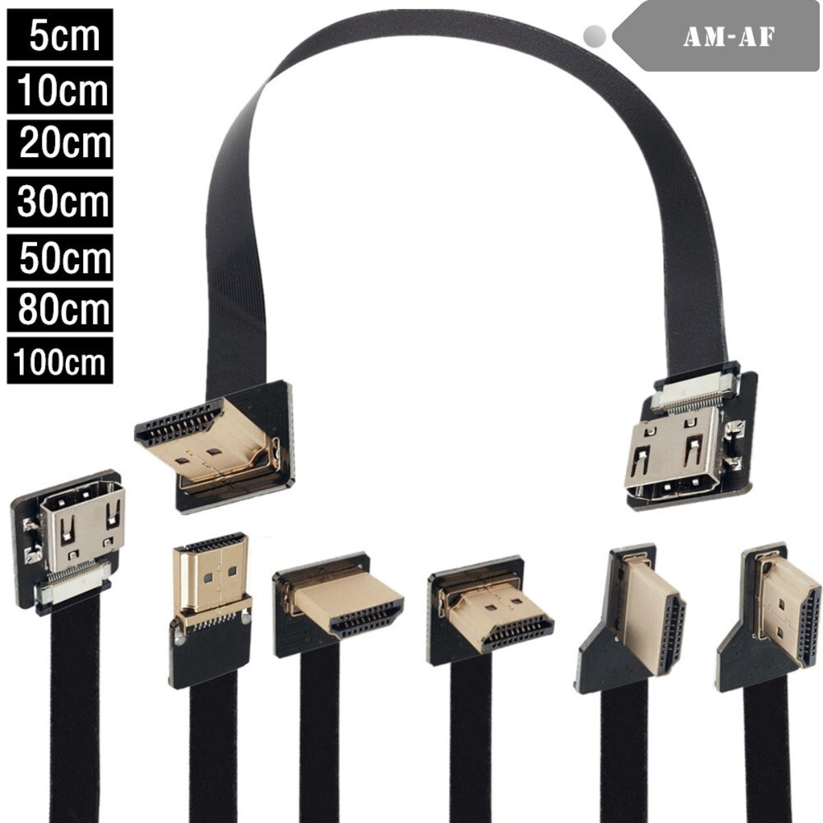 90Degree Angled FPV HDMI Male To Female Cable For Multicopter Aerial Photography