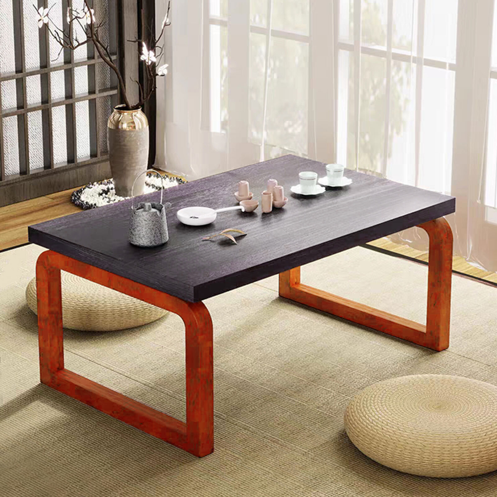 Flodable Wooden Folding Coffee Table Laptop Low Tea Table Tea Picnic Table