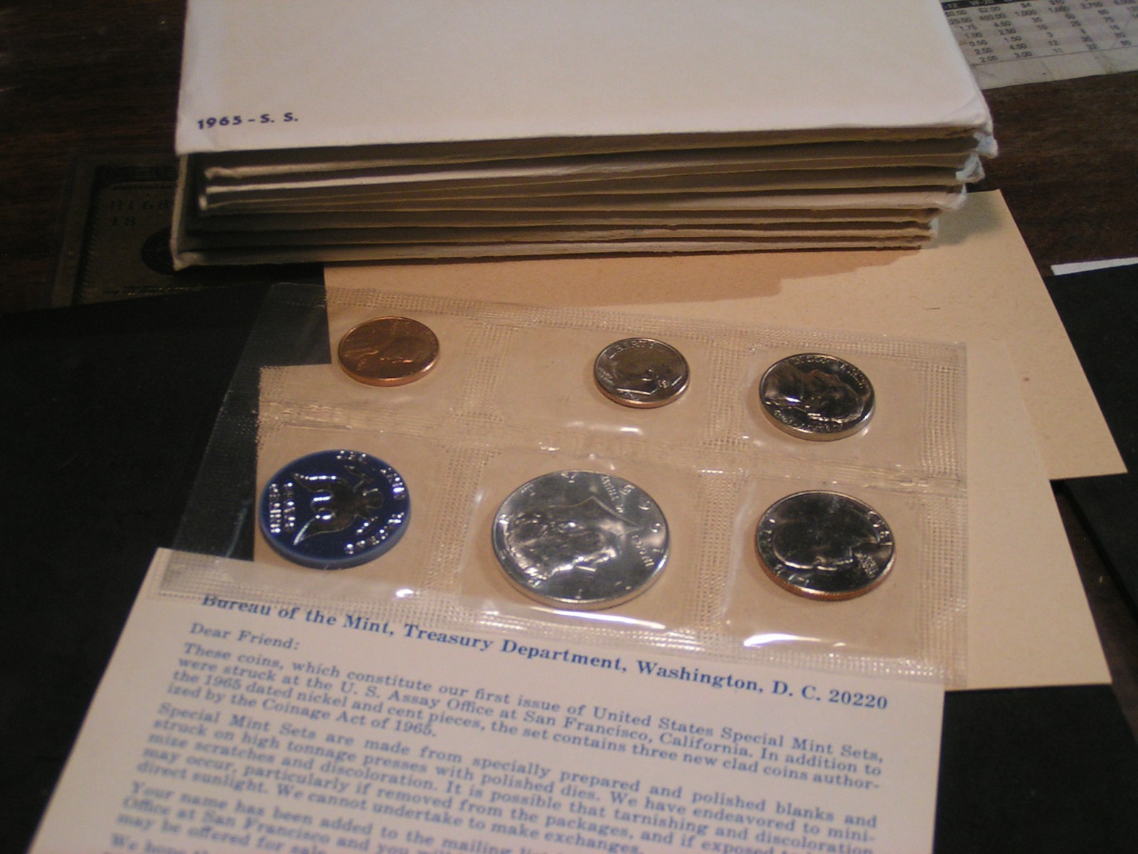 1965 special mint set. The "PROOF SET" for 1965.  40% SILVER KENNEDY.