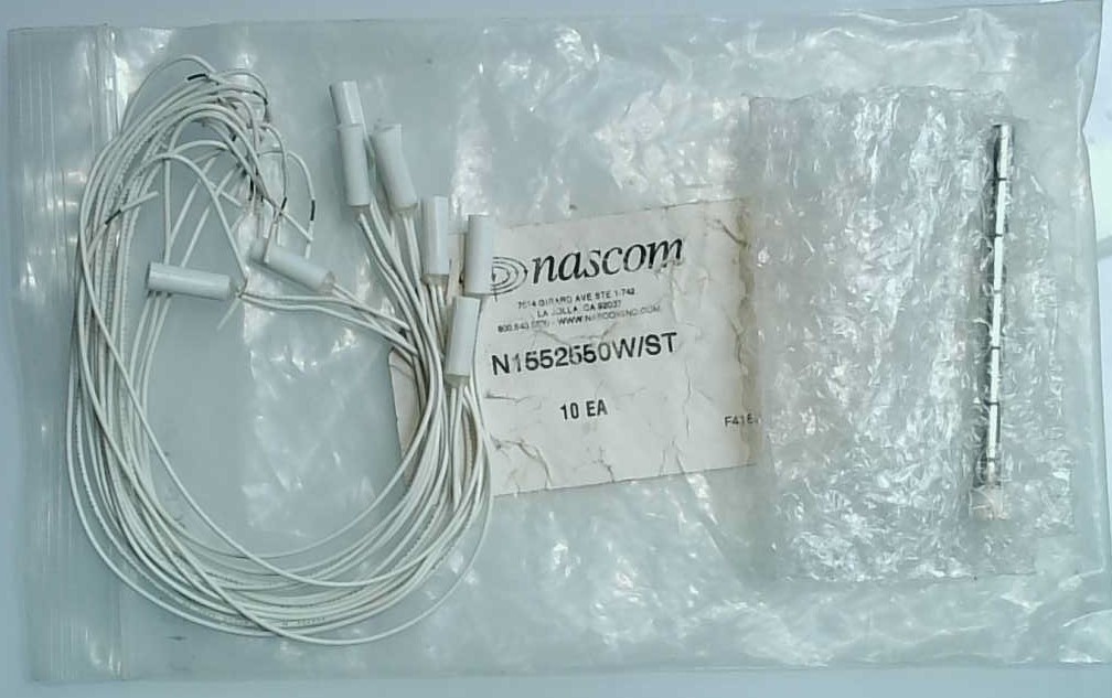 Nascom N1552550W/ST 1" Recessed Door Contacts (9 Contacts, 8 Magnets, White)