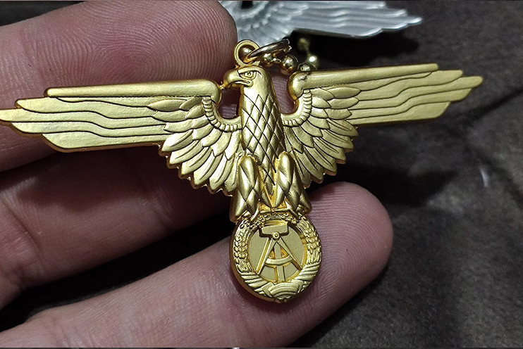GERMAN EAGLE Necklace enameled steel pendant stainless chain