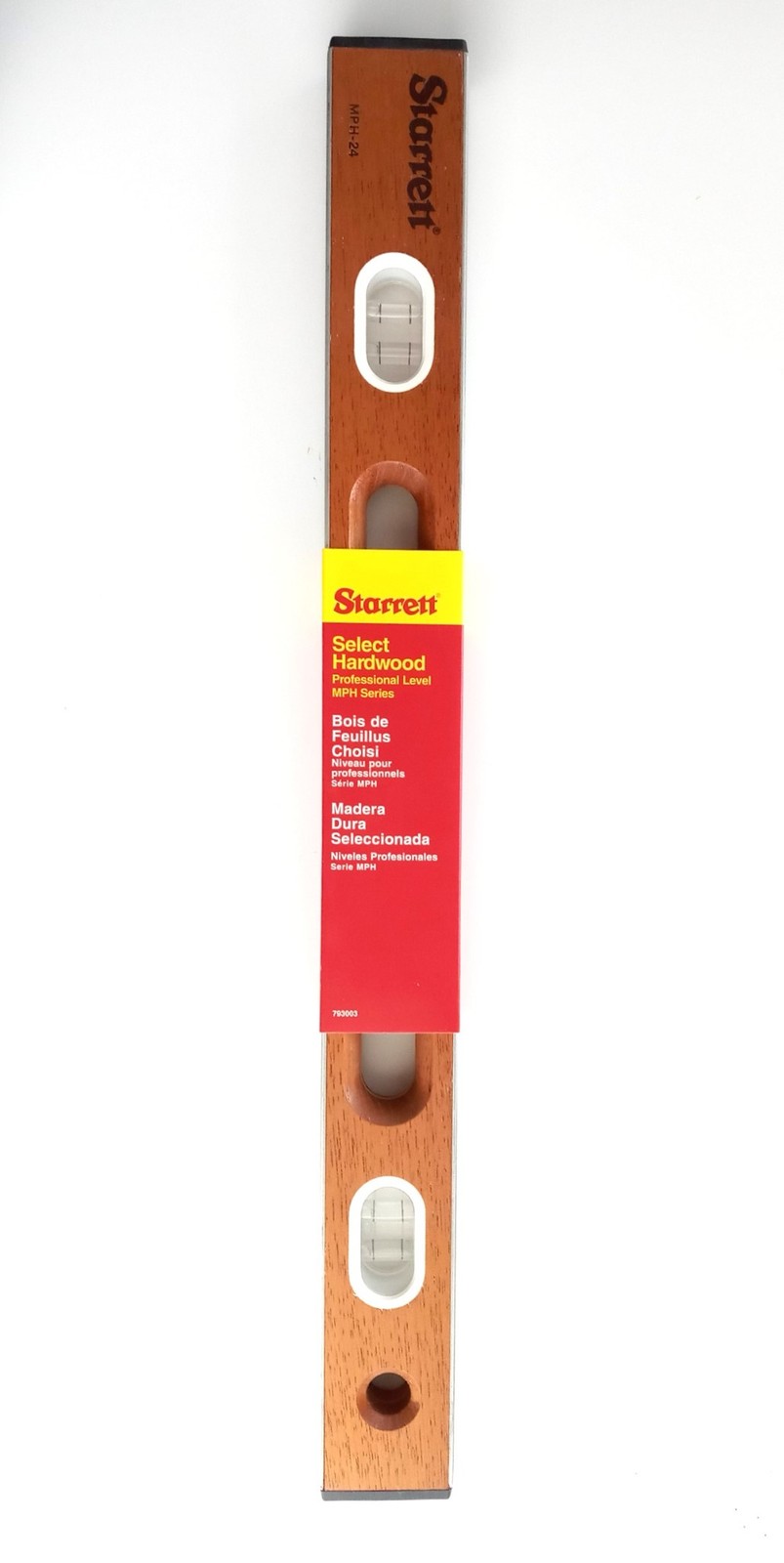 Starrett MPH-24 24" Hardwood Level with Clear Vials