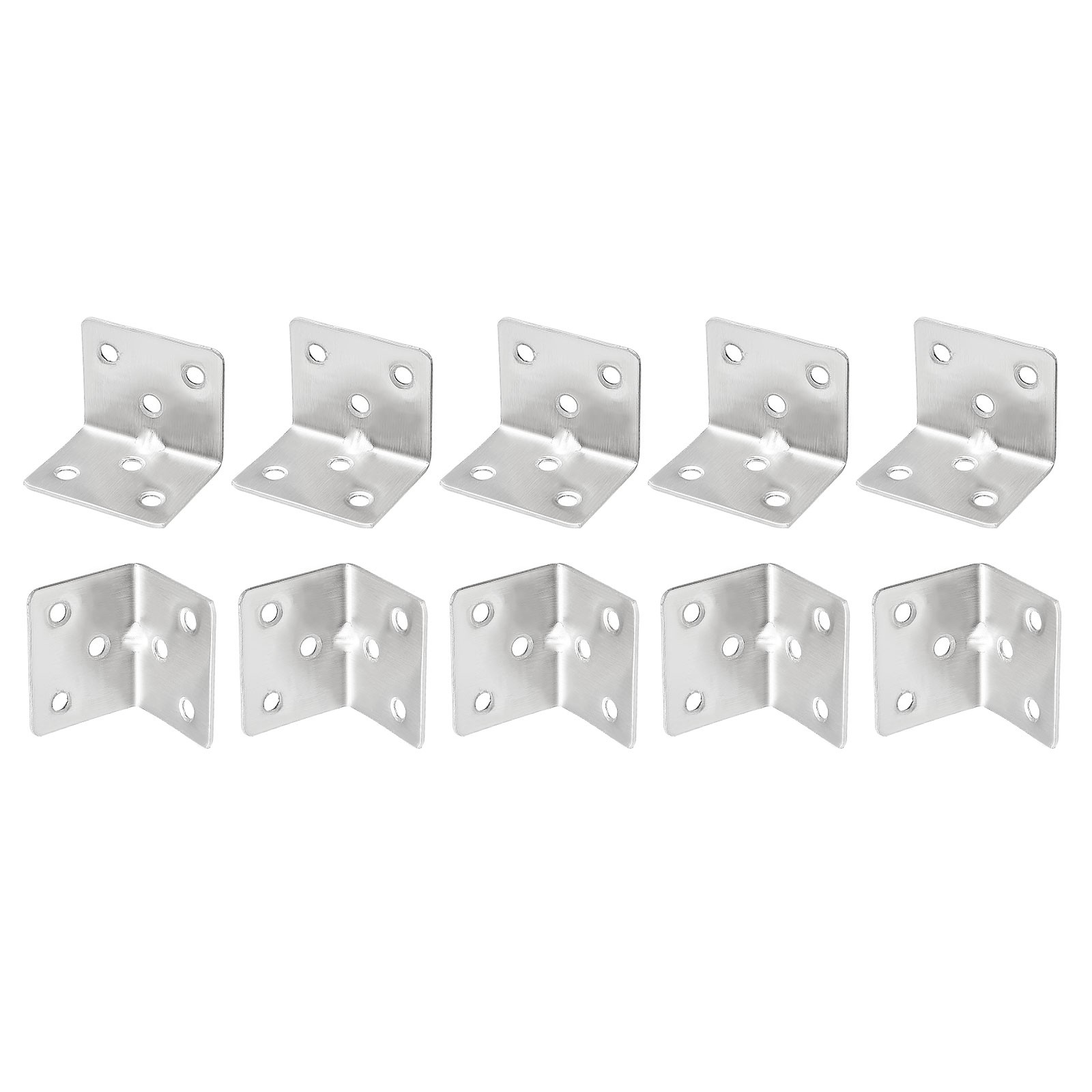 10Pack 1.22"x1.22"x1.5" L Shelves Bracket Corner Braces Stainless Steel Silver