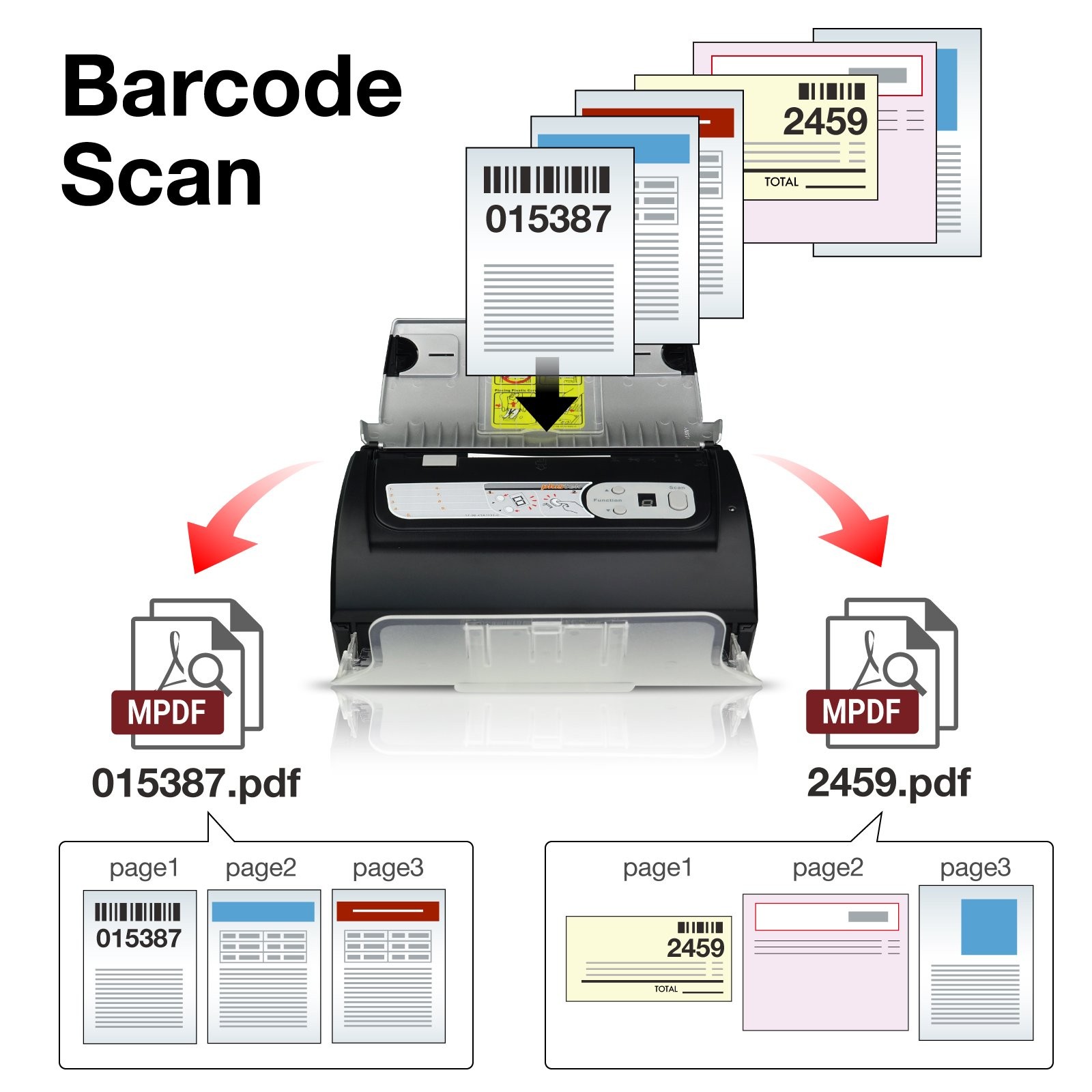 Plustek PS186 Desktop Document Scanner, with 50-Pages Auto Document Feeder