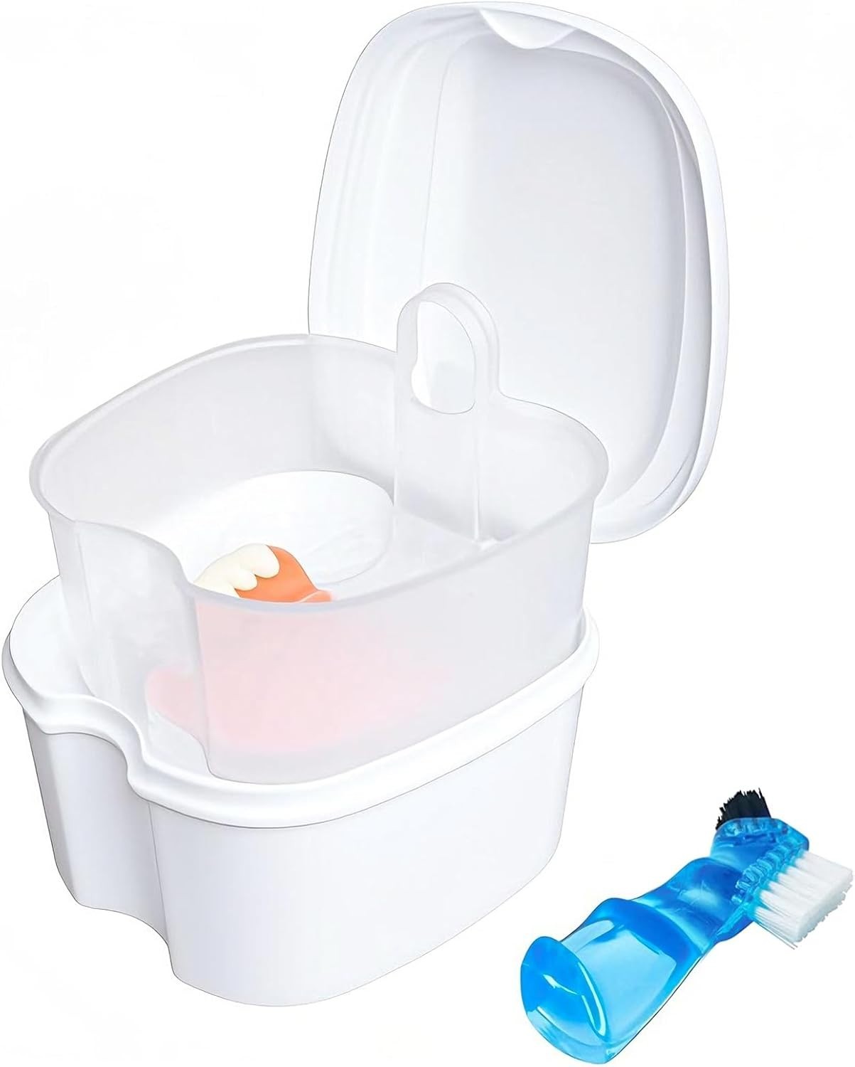 Durable Denture Soaking Container with Quick Dry Design - Hygienic & Portable