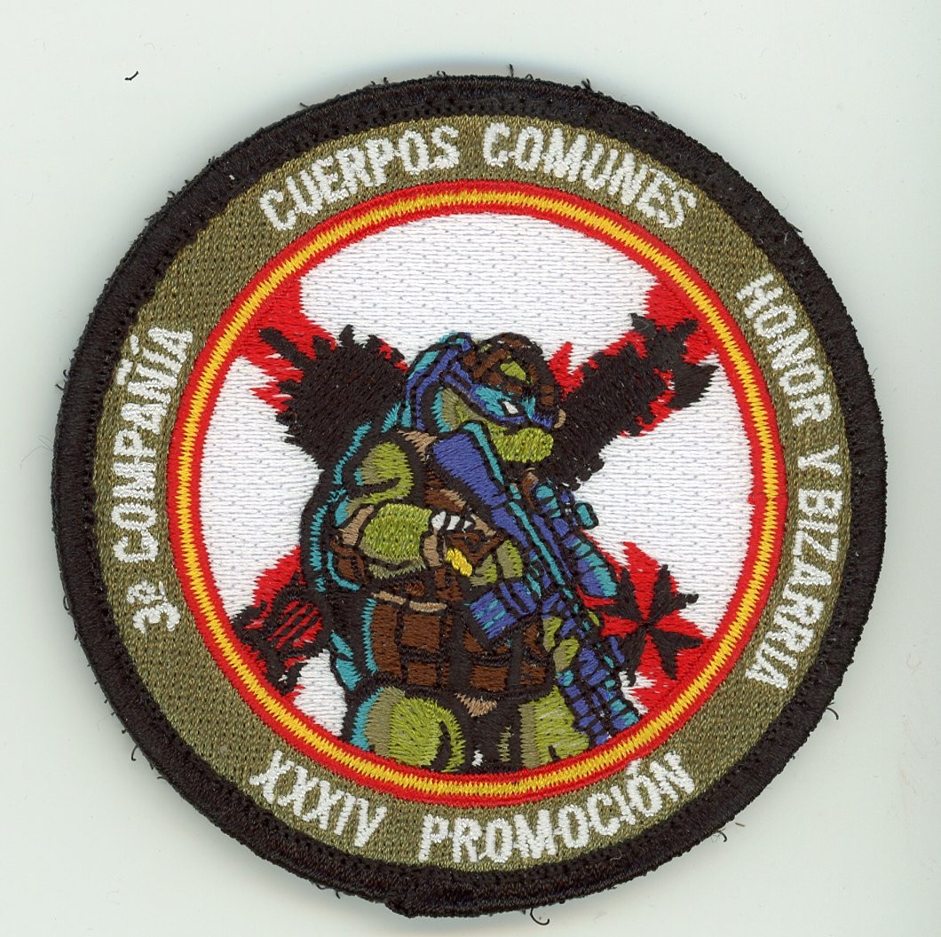 PATCH SPAIN ARMY 3rd COMPAN XXXIV CLASSS NINJA TURTLE COMMON  VEL L BACK  PARCHE