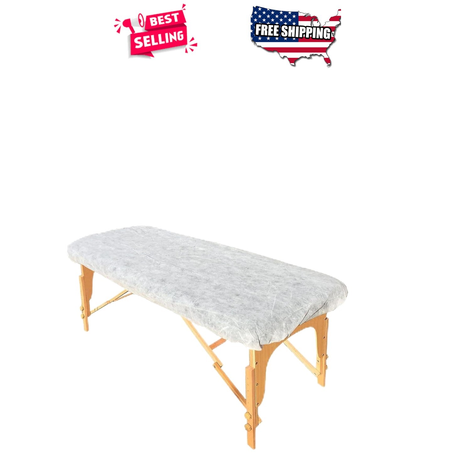 Disposable Massage Table Sheets Fitted Bed Covers 82x35in White 20 Pack Spa
