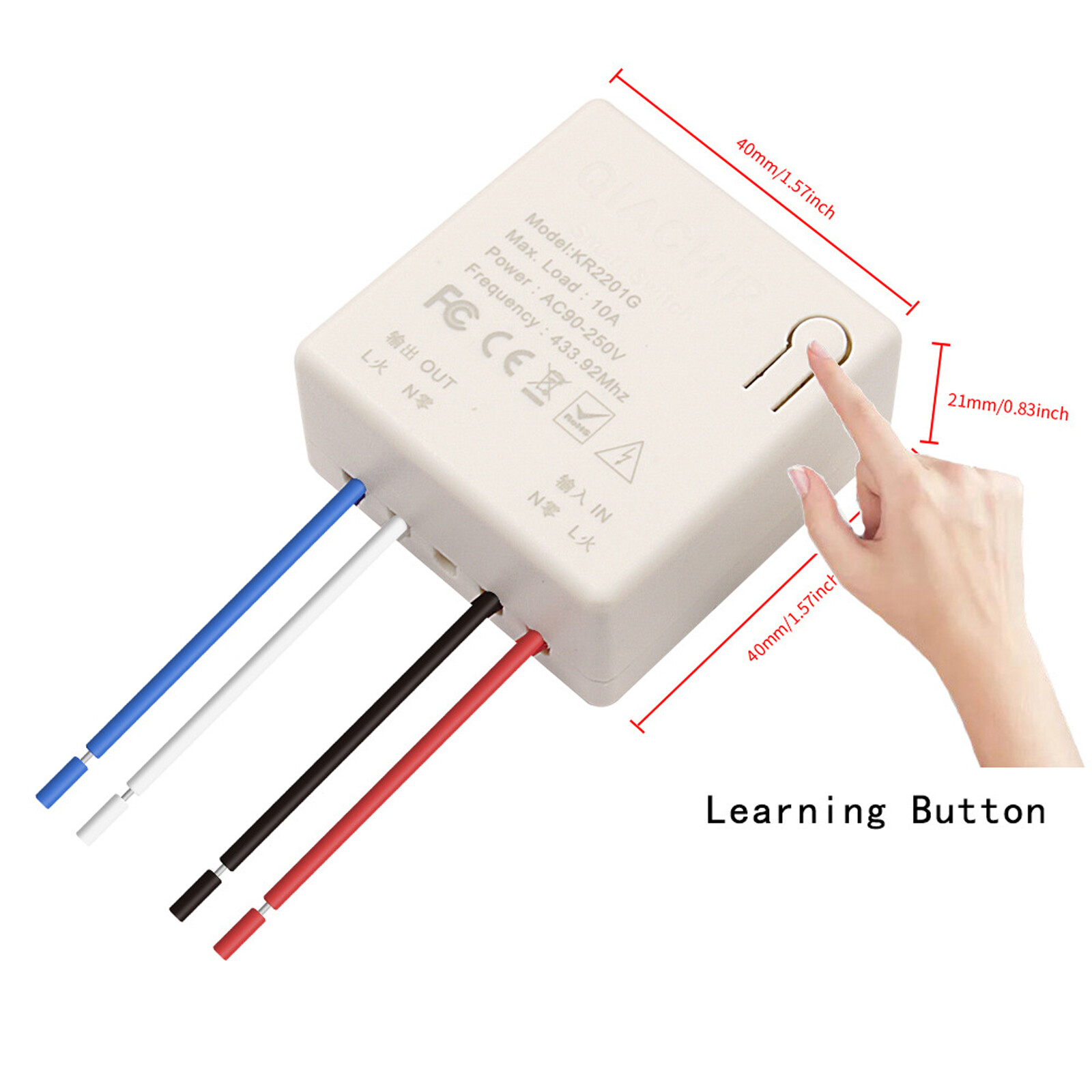 Smart Switch Light Wireless RF-433Mhz Wall Panel Switch Remote-Control Receiver