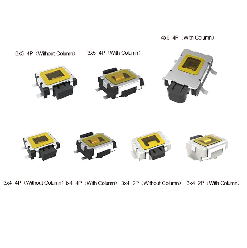 Mini Switch With/Without Column Micro Switch Light Touch Side Press 3x4/3x5/4x6
