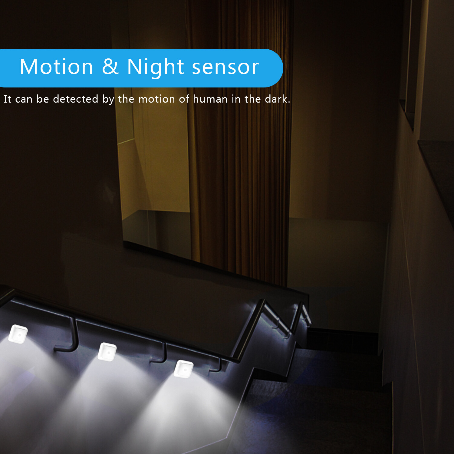 Battery Powered LED Closet Light- Motion Sensor Wall Lamp for Cabinets&Night Use