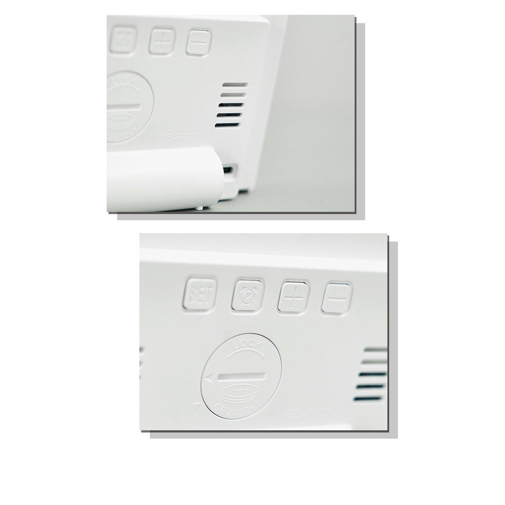 Modern LED Alarm Clock White Large Display Temperature Weekday Date Backlight