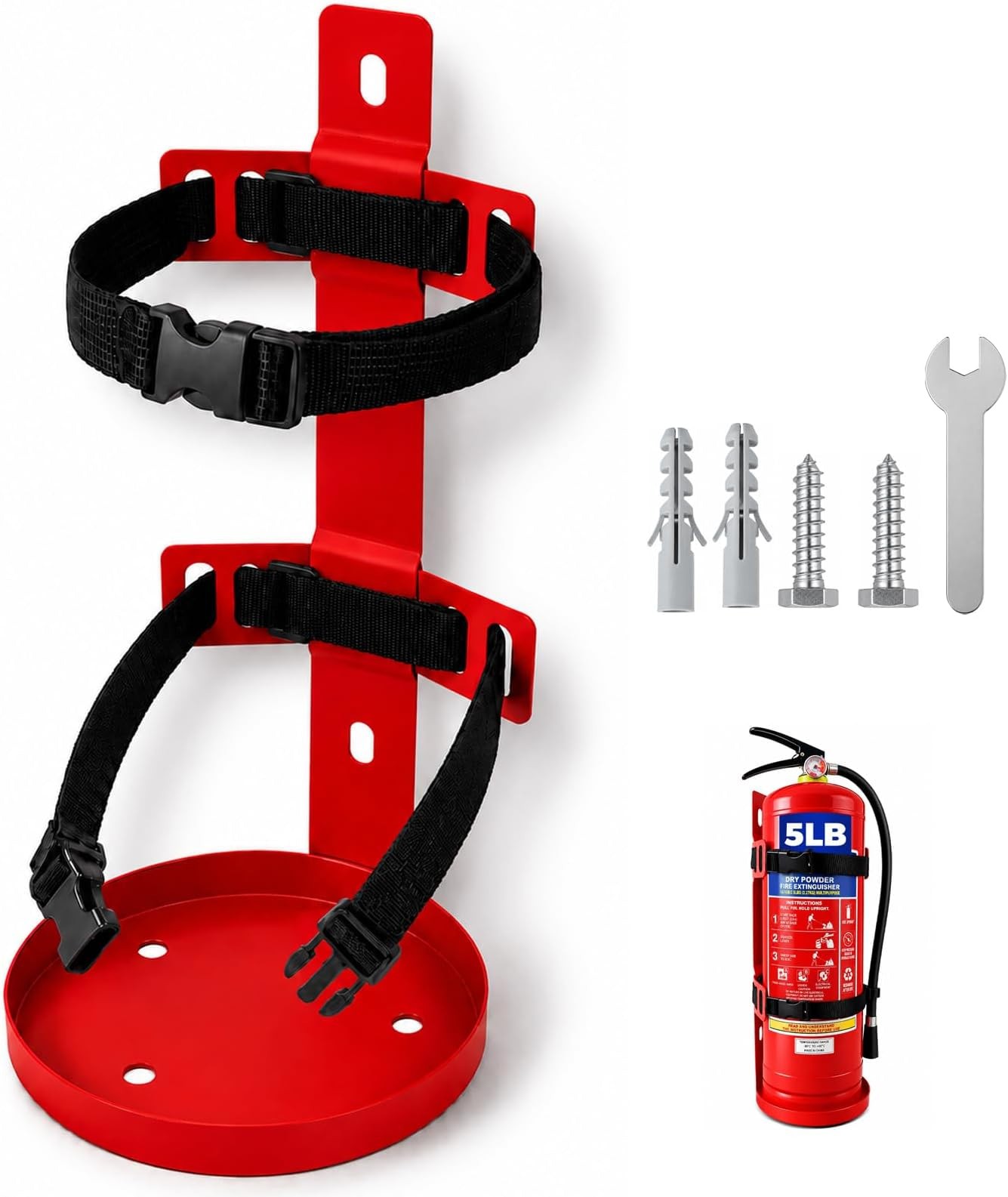 Fire Extinguisher Mount - Heavy Duty Metal Wall Mount Bracket,Adjustable Quic...