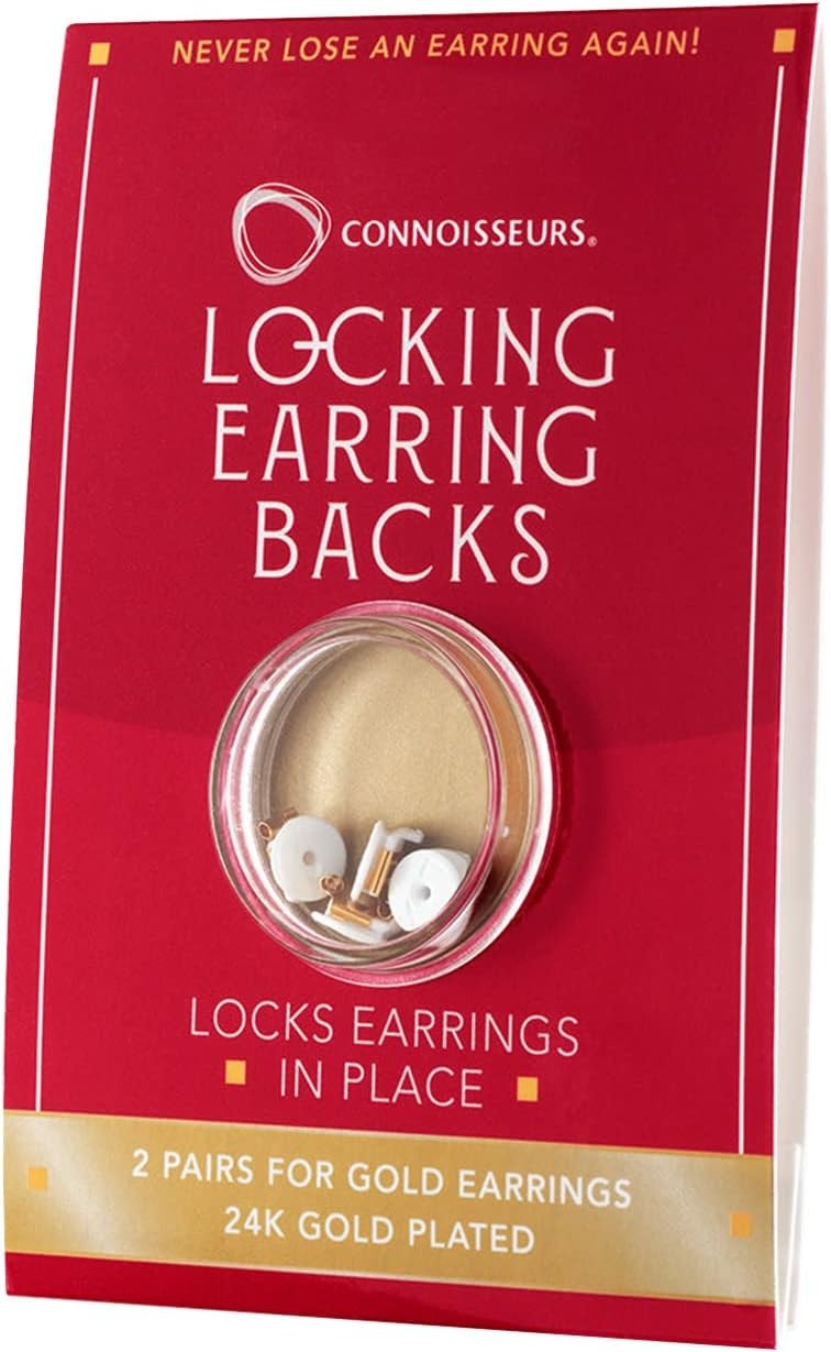 CONNOISSEURS Locking Earring Backs - Hypoallergenic Gold