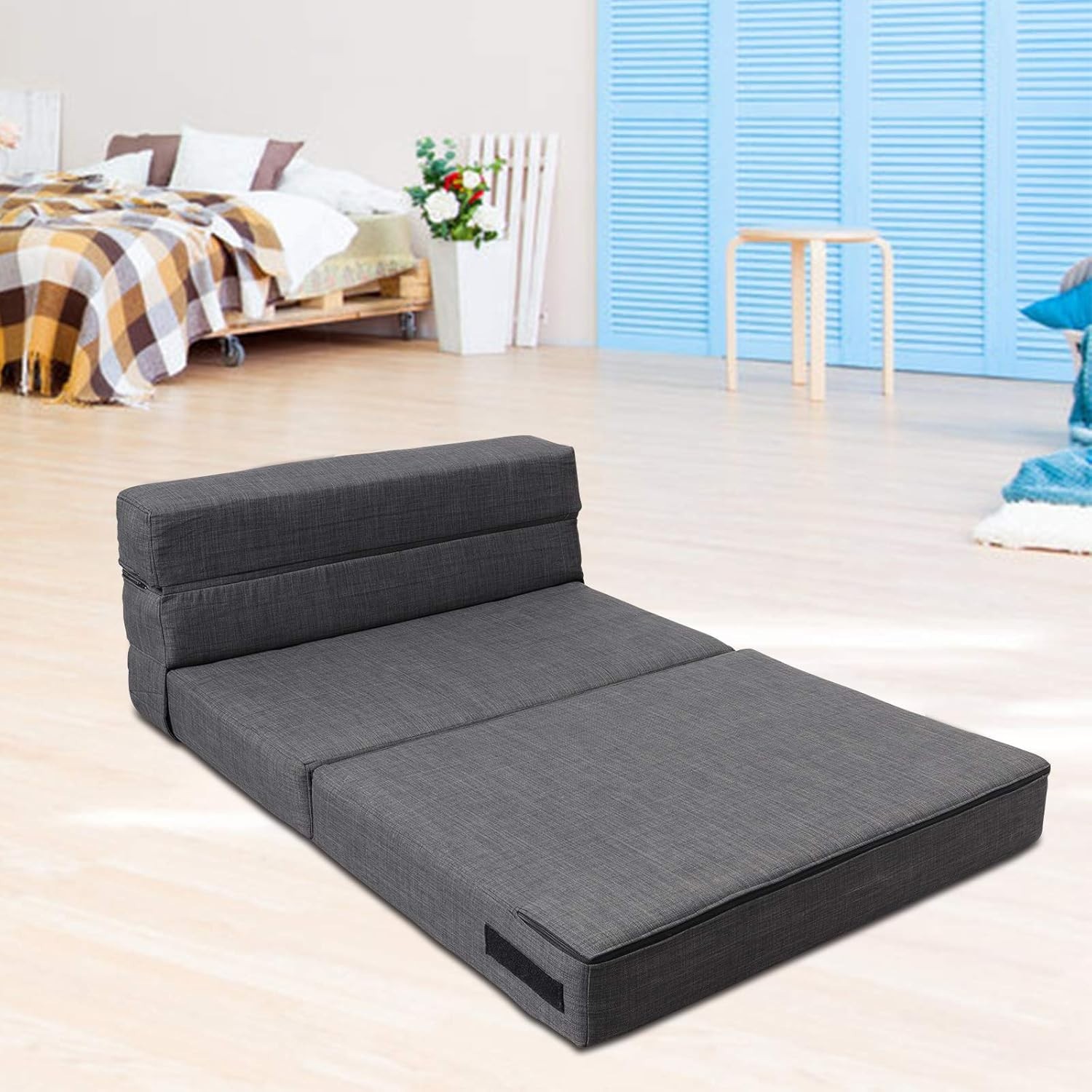Ergonomic Twin Size Folding Sofa Bed with Washable Cover and Memory Foam Comfort