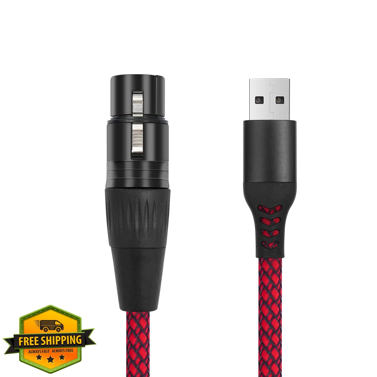 Yumiwoow XLR to USB Cable 10FT Female Mic Karaoke Recording