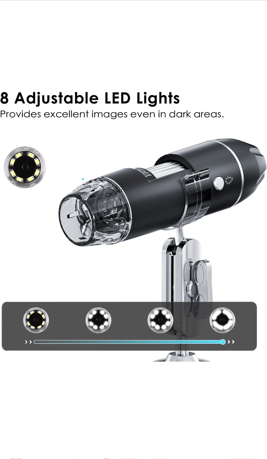 USB Digital Microscope Camera, Handheld HD Inspection Camera 50x-1600x Magnif...