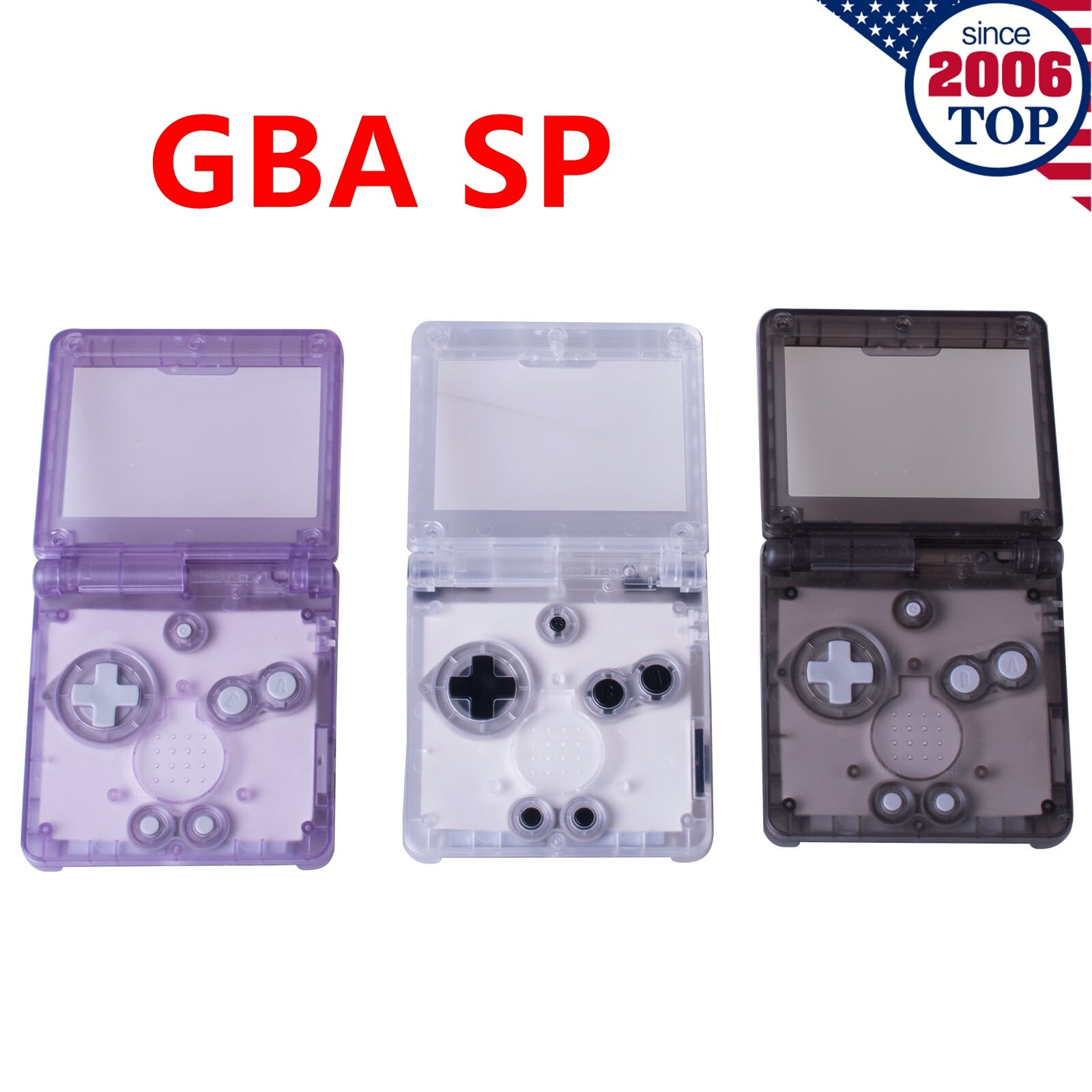 Replacement Housing Shell Kit Clear for Nintendo Game Boy Advance SP GBA SP