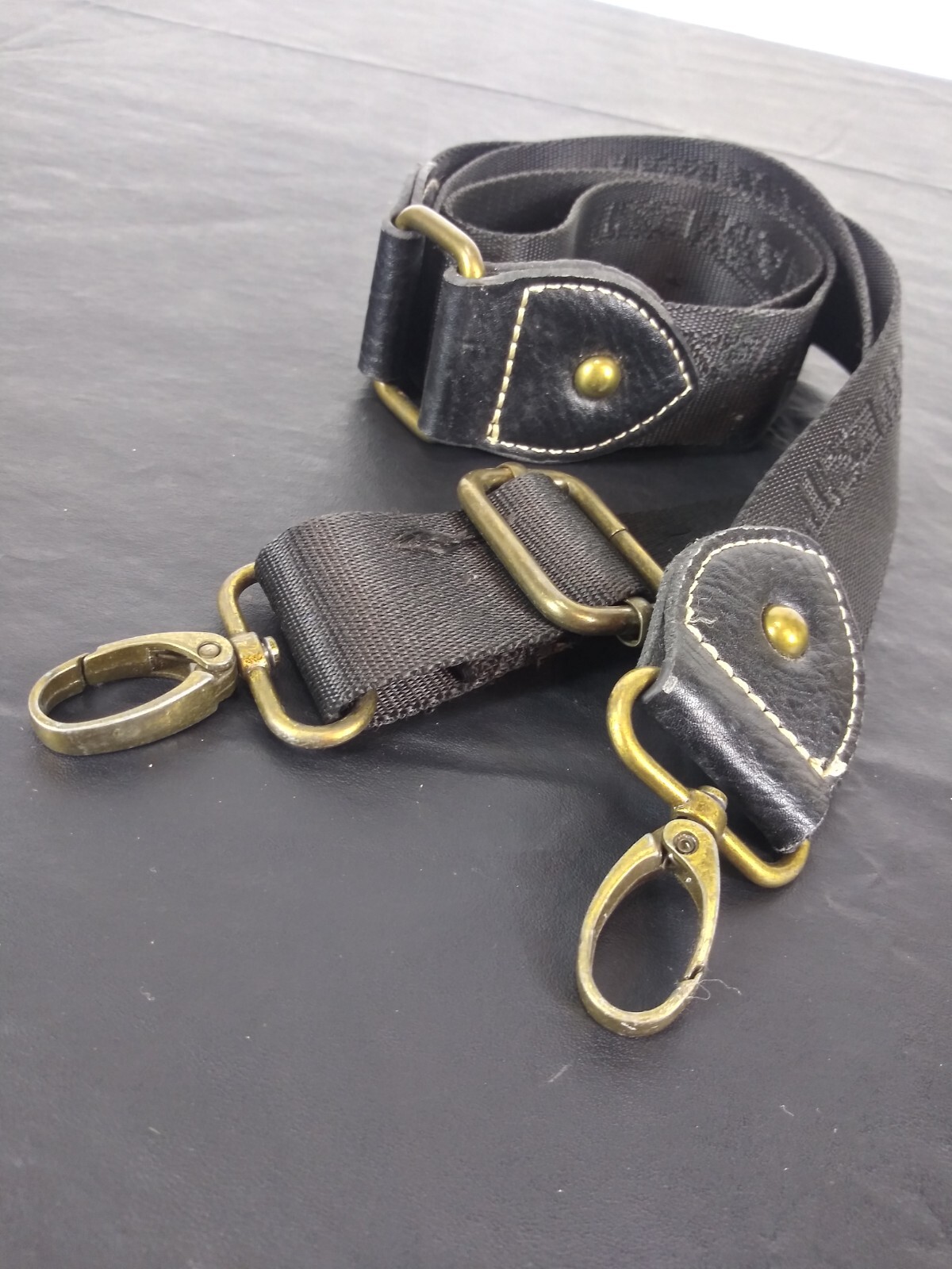 Montana West Black Web Adjustable Bag Strap Replacement STRAP ONLY Embossed Logo