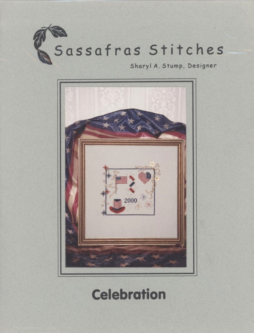 Sassafras Stitches : CELEBRATION - No. SAS-106  Patriotic Cross Stitch Pattern