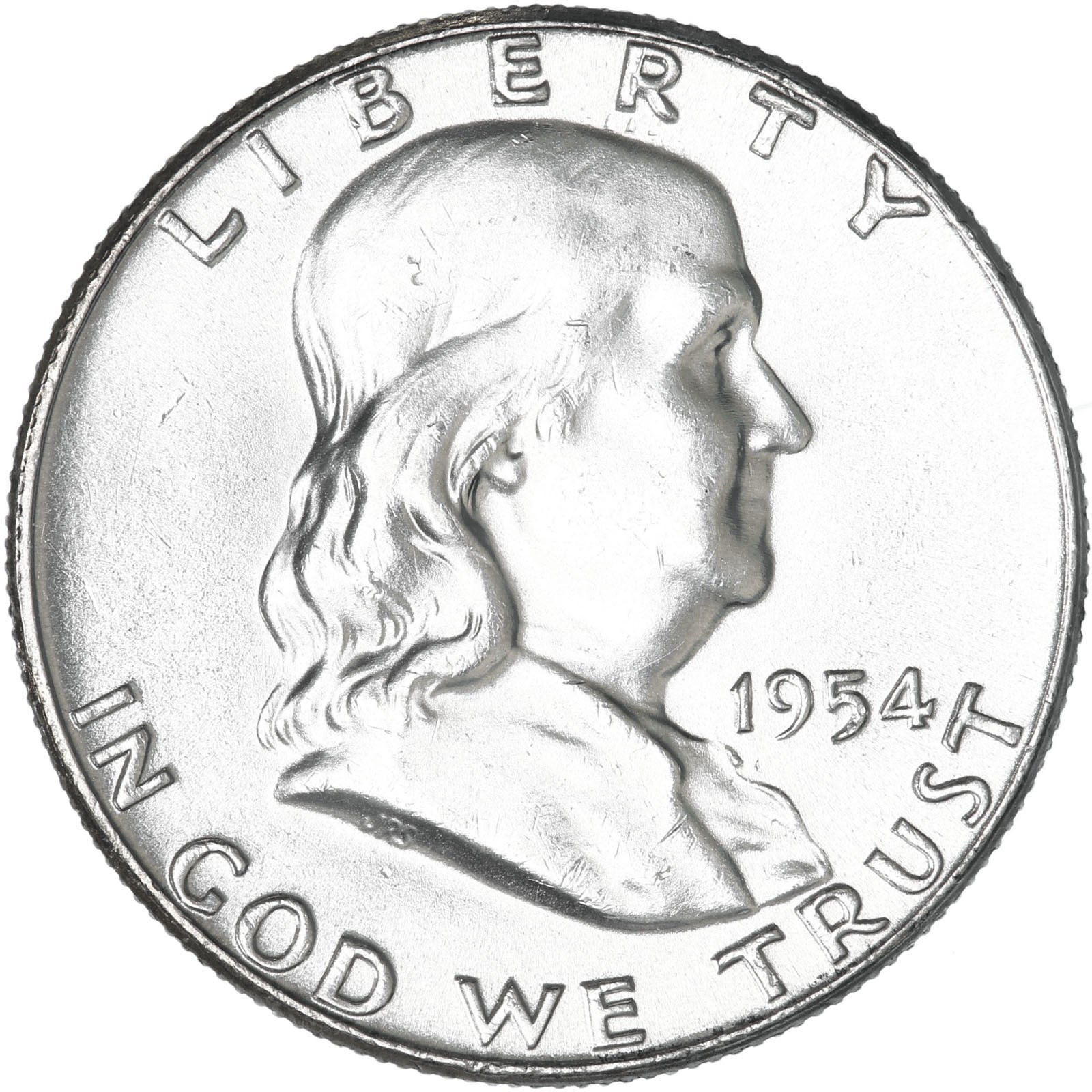 1954 (P) Franklin Half Dollar 90% Silver BU