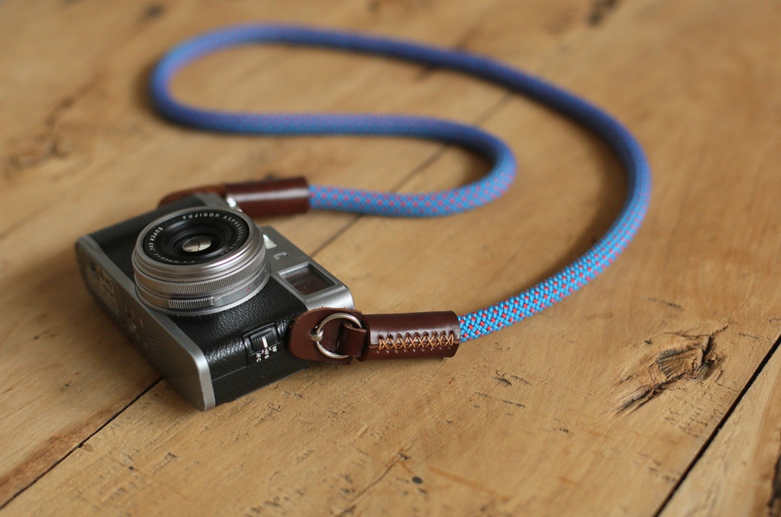 Blue & Red Handmade Rope Camera Strap