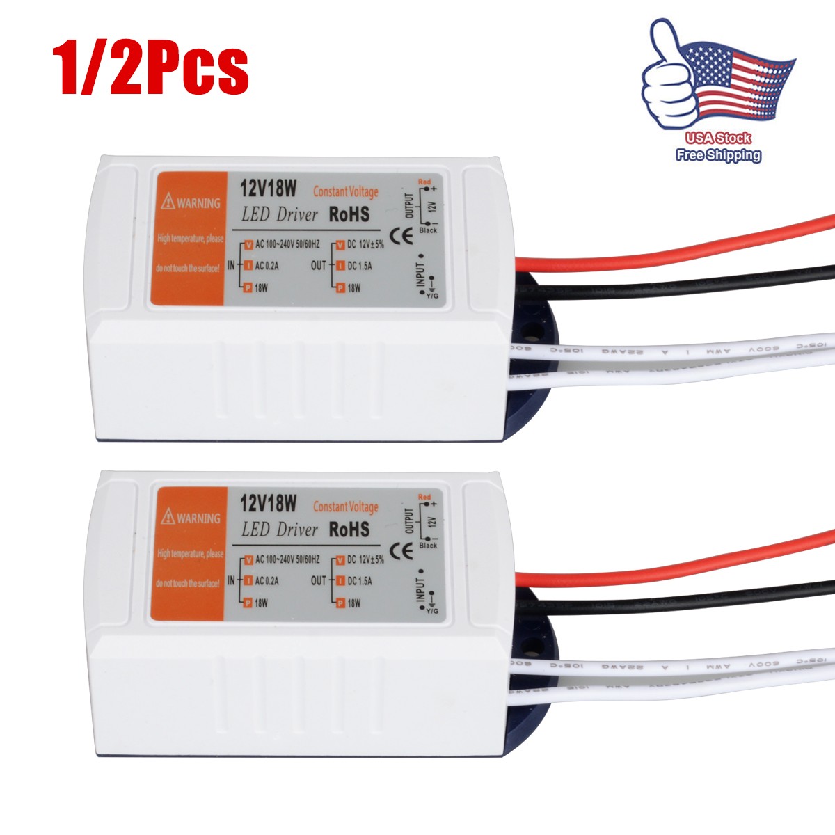 18W 12V Constant Current LED Driver for Strip Lights High Efficiency No Flicker