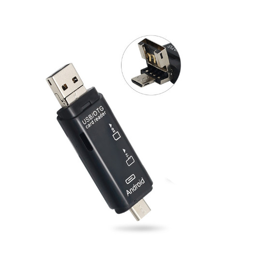 Portable Travel Memory Card Reader USB/Type-C/Micro-USB 3 in 1 SD/TF Card Reader
