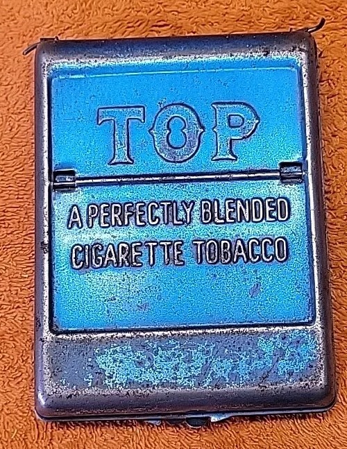S•Vintage "Top" Blue Tin Roller, A Perfectly Blended Cigarette Tobacco
