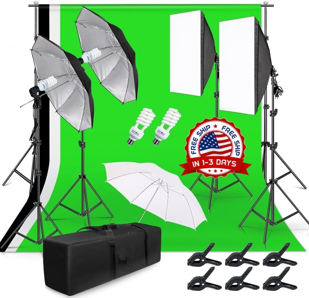 Profesional Paraguas Fotografia Kit de Iluminacion para Estudio Fotografico 900W