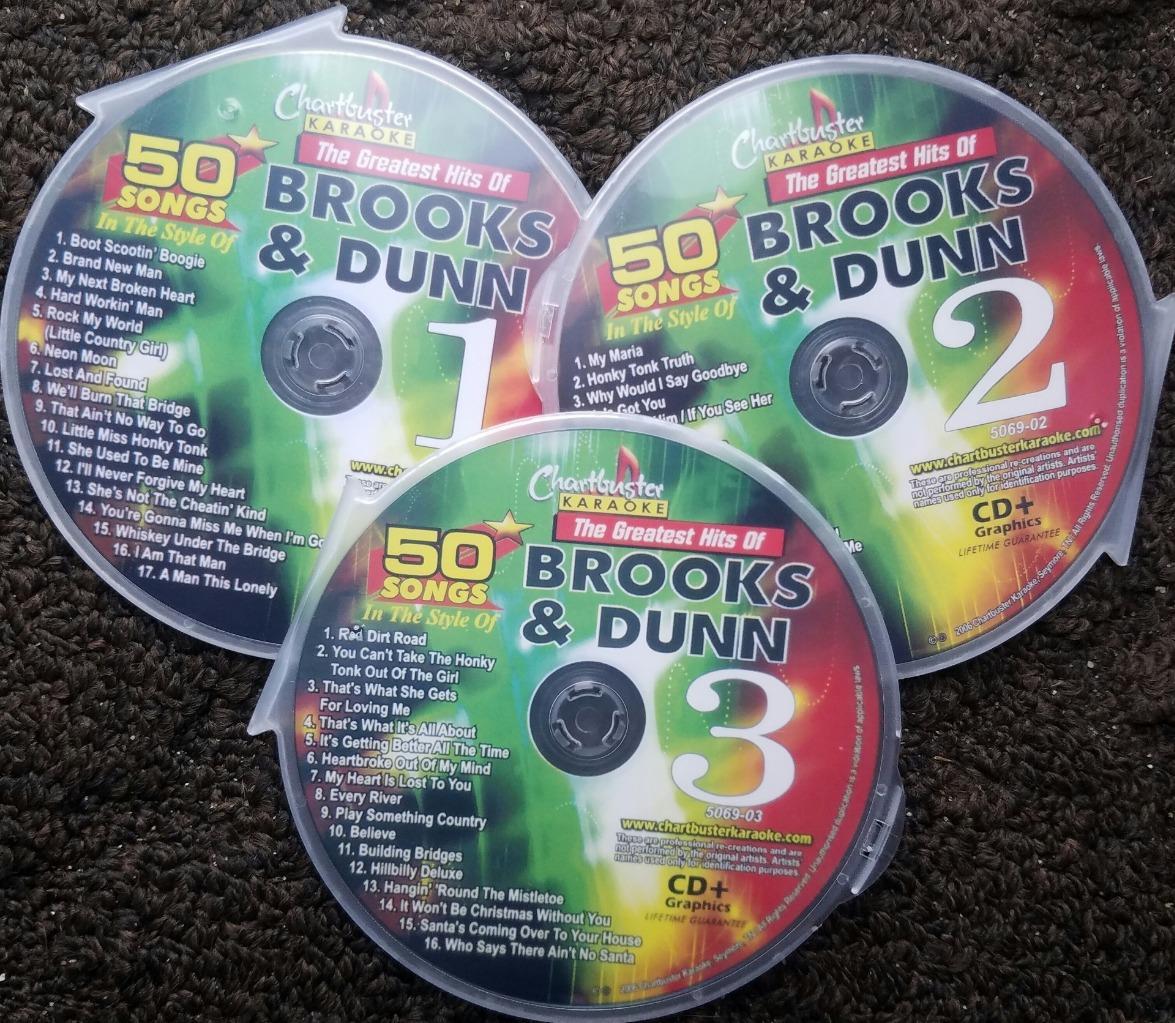 BROOKS & DUNN 3 CDG COUNTRY SET CHARTBUSTER KARAOKE 50 SONGS CD+G MUSIC 5069