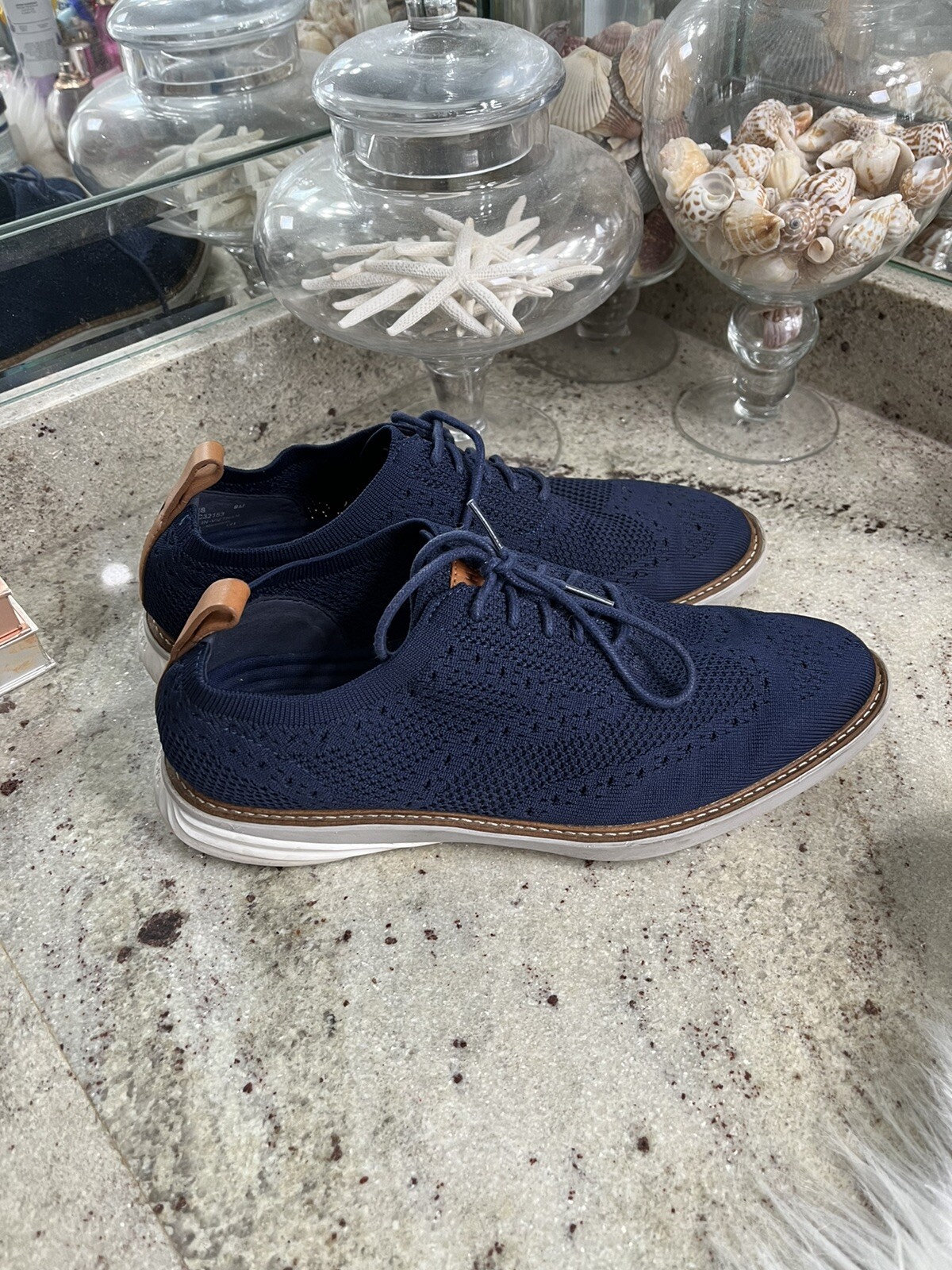 Cole Haan Men's Zerogrand Stitchlite Wingtip Oxford Shoes Blue 9 M
