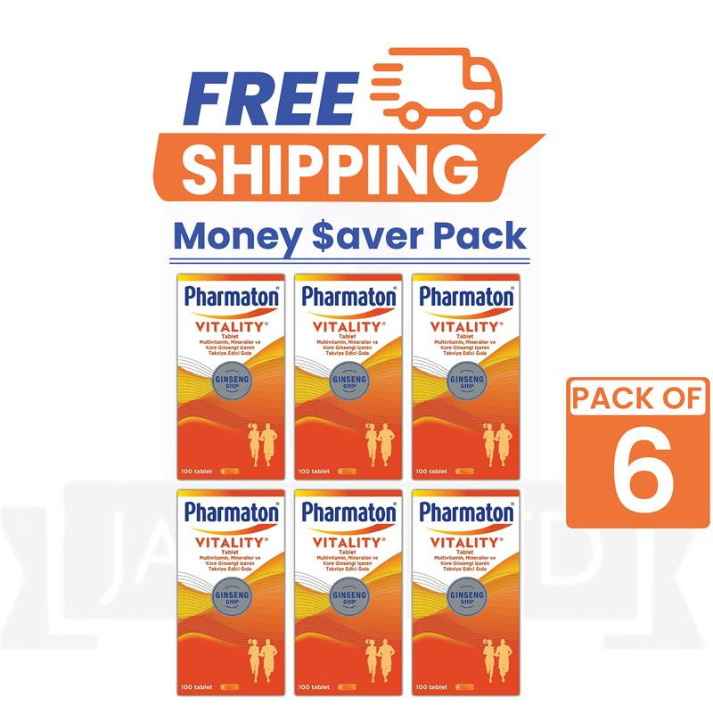 Pharmaton Vitality Multivitamins & Minerals 100 Tablets - 6 PACK - EXP - 09/2026