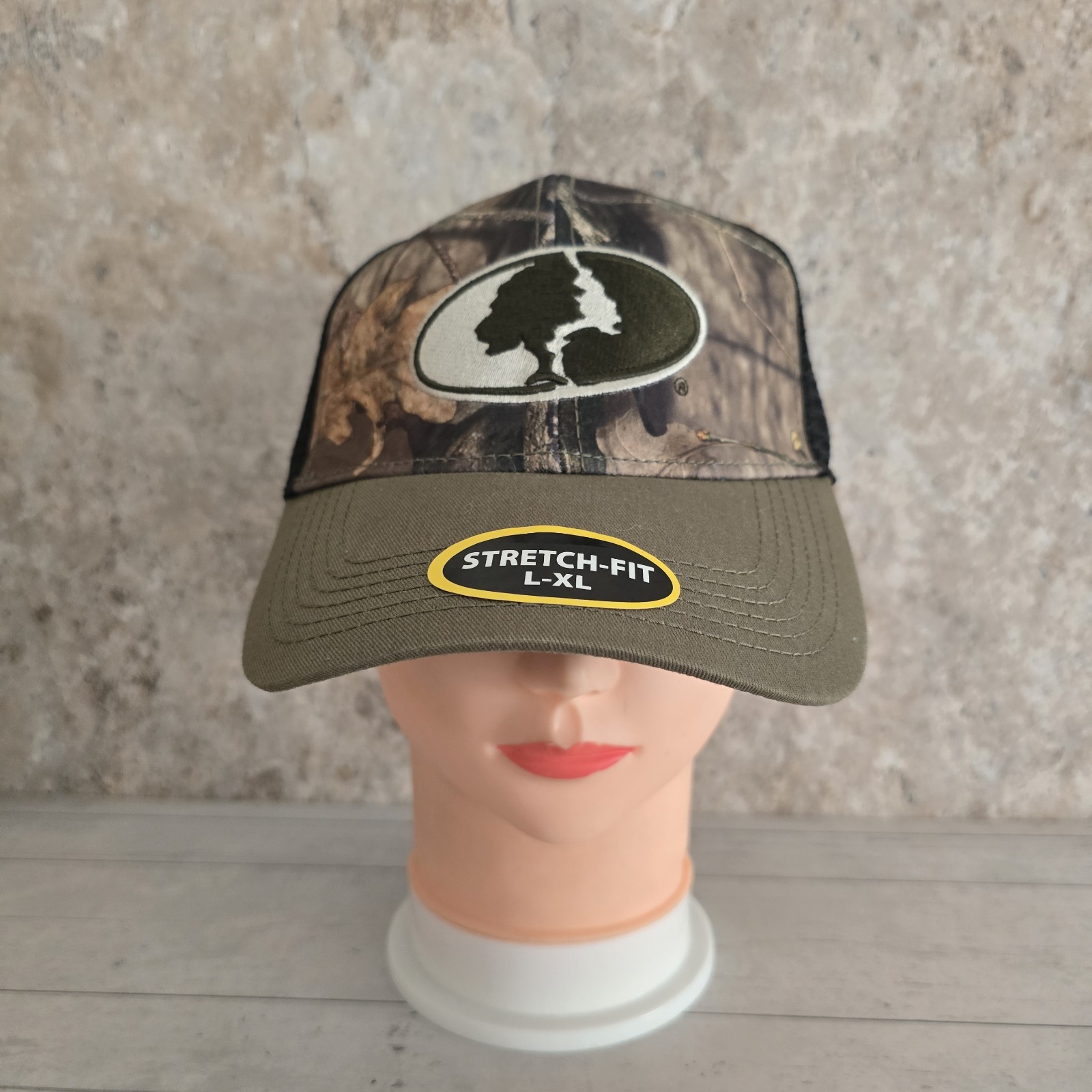 Outdoor Cap Mossy Oak Camo Trucker Stretch Fit Fitted Hat Size L-XL