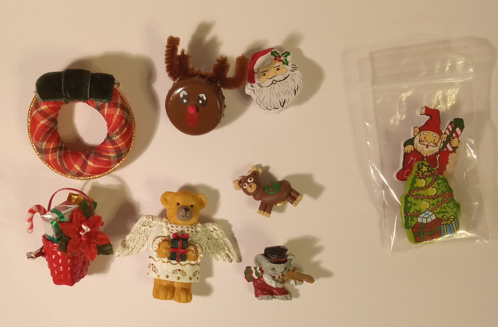 Christmas Pins. Set Of 7. Fun. Plus 2 Button Covers