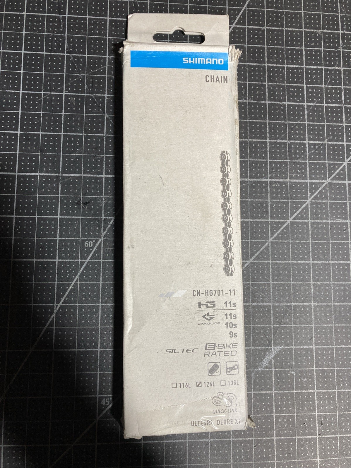 Shimano CN-HG701-11 SIL-TEC 11 Speed Chain w/ Chain Quick Link 1 Pair, 126 Links