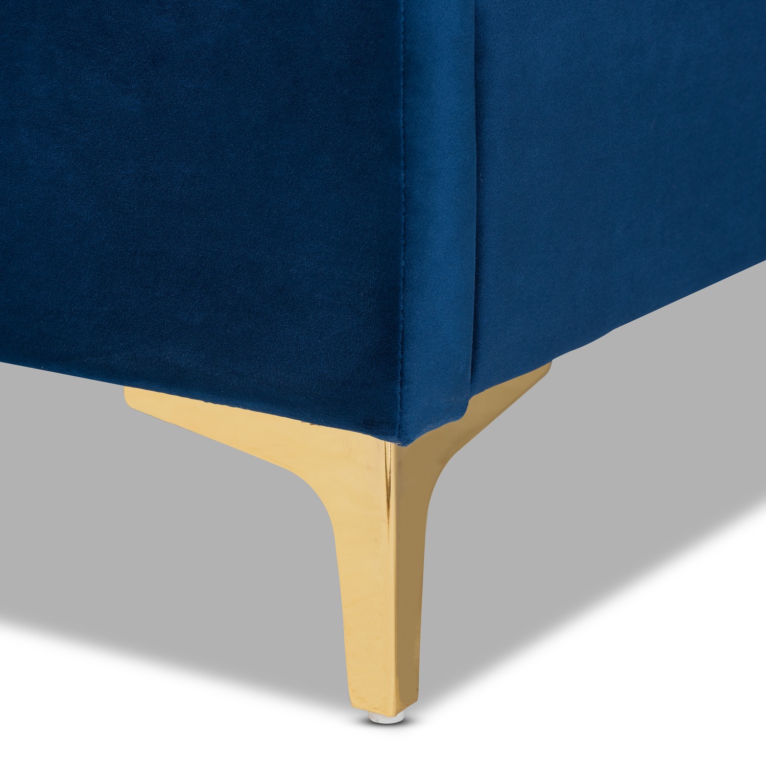 Baxton Studio Fabrico Contemporary Glam and Luxe Navy Blue Velvet Fabric Upholst