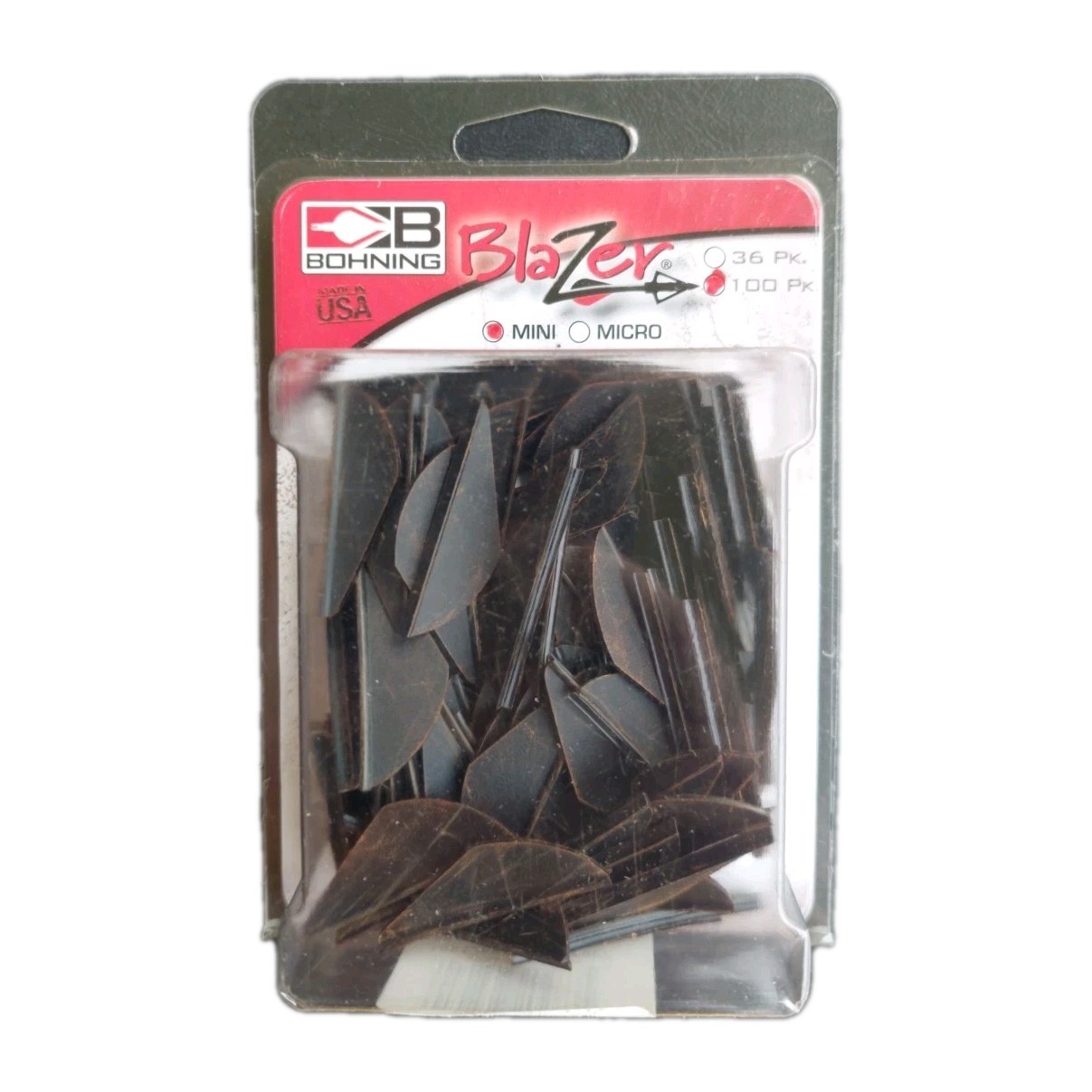 100 Pack Bohning Archery Blazer 1.5 Inch Mini Vanes: Black: NOS
