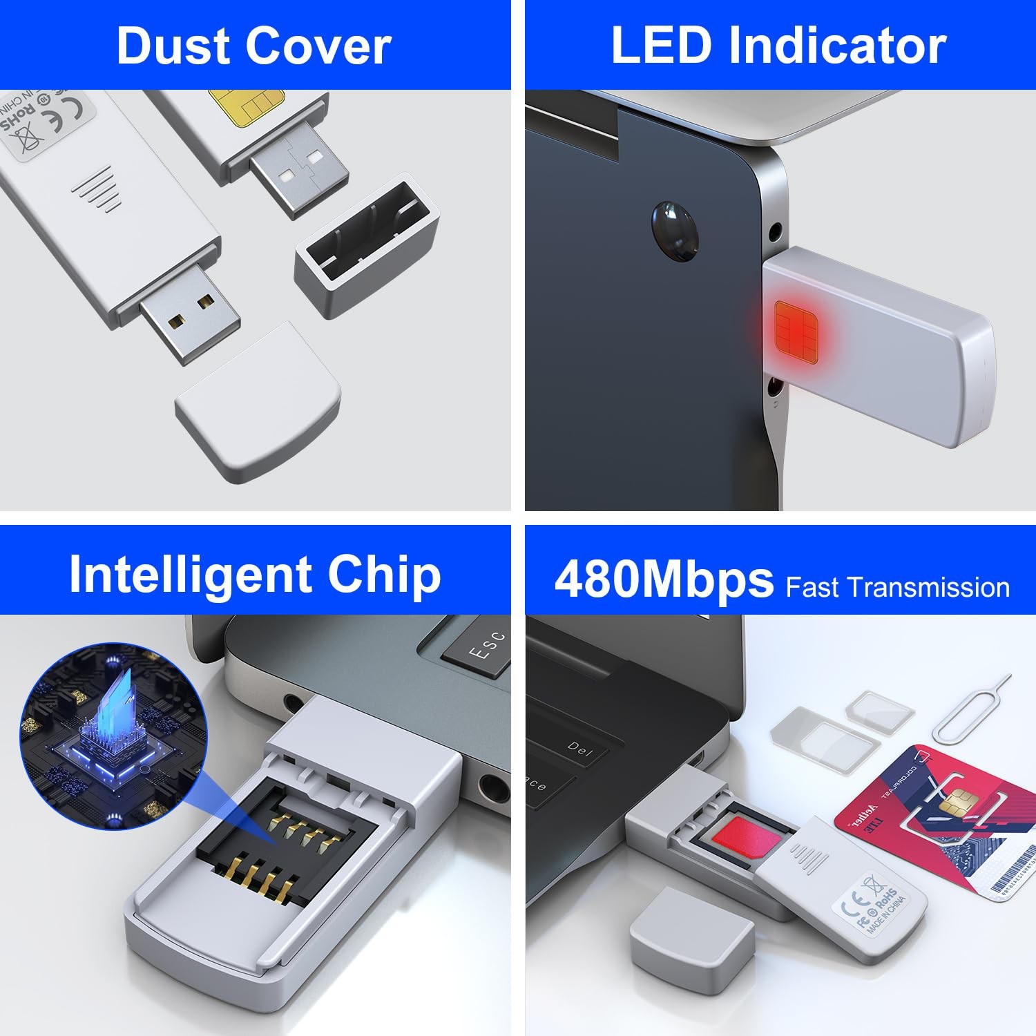 SIM Card Adapter Reader - Sim Card Adapter Kit, Micro, Nano, Standard Sim Car...
